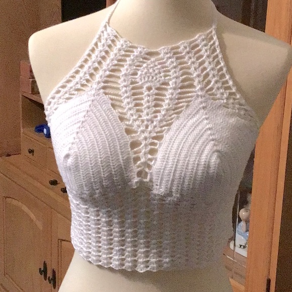 Bikini crochet handmade crop top size 4-6 - Picture 1 of 3